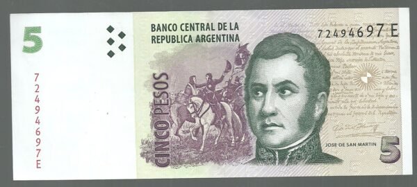 ARGENTINA 5 PESOS BOT 3323 XF