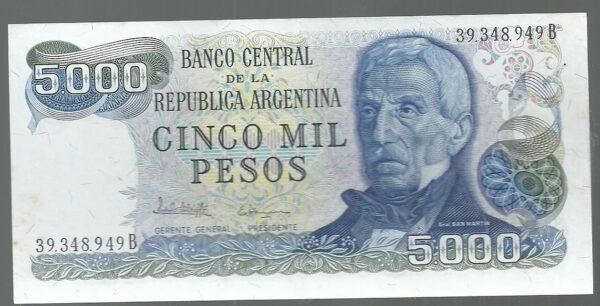 ARGENTINA 5000 PESOS BOT 2474  XF