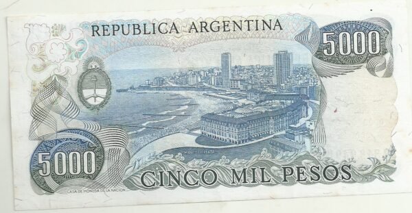 ARGENTINA 5000 PESOS BOT 2474  XF - Image 2