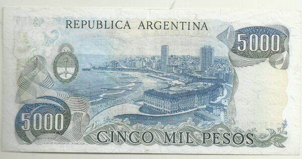 ARGENTINA 5000 PESOS BOT 2473  XF - Imagen 2