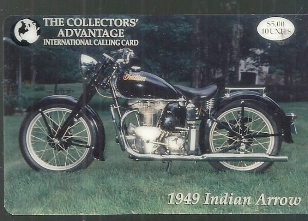 $5. (10u) Indian Motorcycle: 1949 INDIAN ARROZO (Tipo 1) Tarjeta de teléfono usada