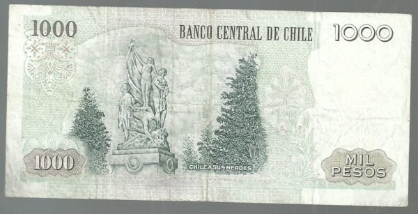 CHILE 1000 PESOS 1996 P 154f serie FB BLOCK 16 VF- - Imagen 2