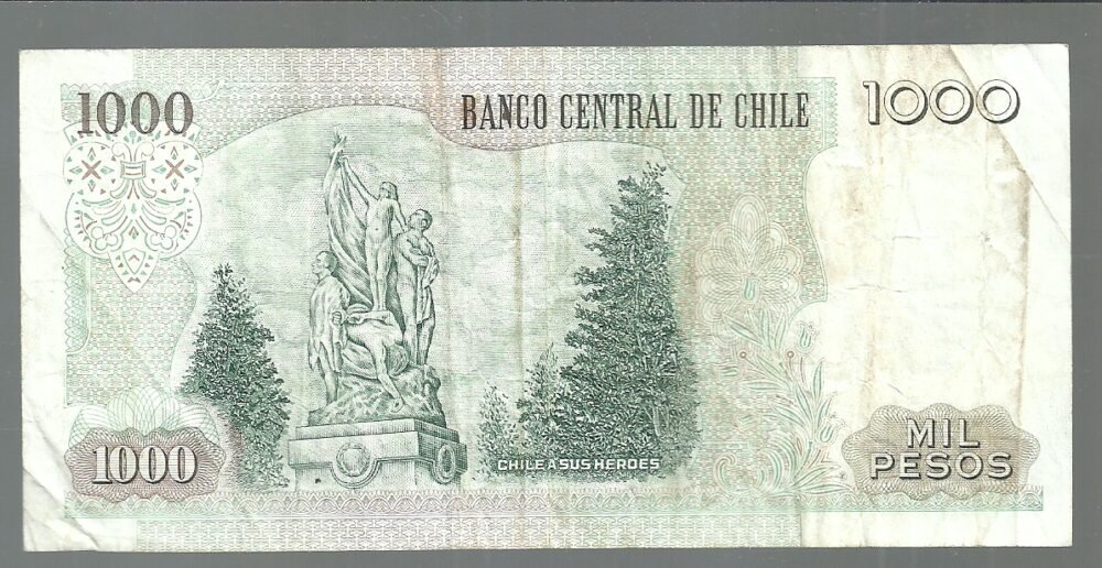CHILE 1000 PESOS 1997 P 154f serie FB BLOCK 23 VF - Imagen 2