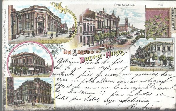 POSTAL VISTAS DE  BUENOS AIRES 1904