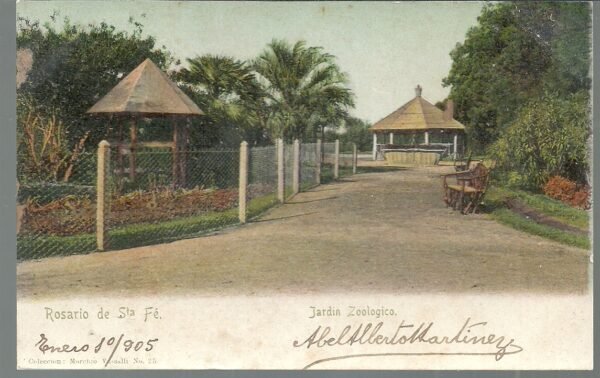 POSTAL ROSARIO JARDIN ZOOLOGICO 1905