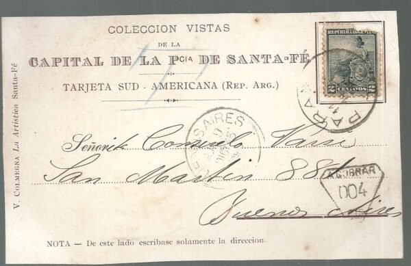 POSTAL VISTAS DE SANTA FE 1902 - Image 2