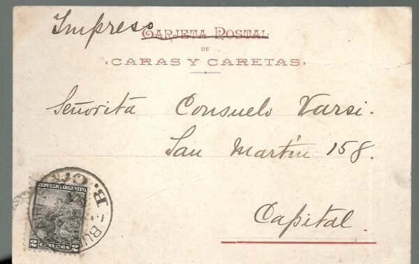 POSTAL CARAS Y CARETAS DR NORBERTO QUIRNO COSTA 1905 - Image 2