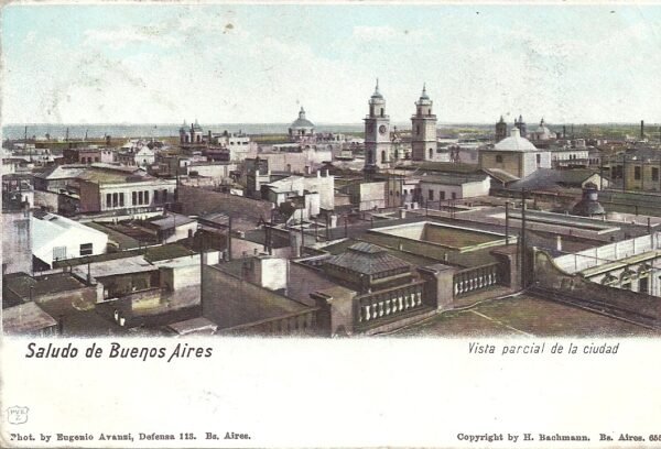 POSTAL VISTA PARCIAL DE LA CIUDAD BUENOS AIRES 1902