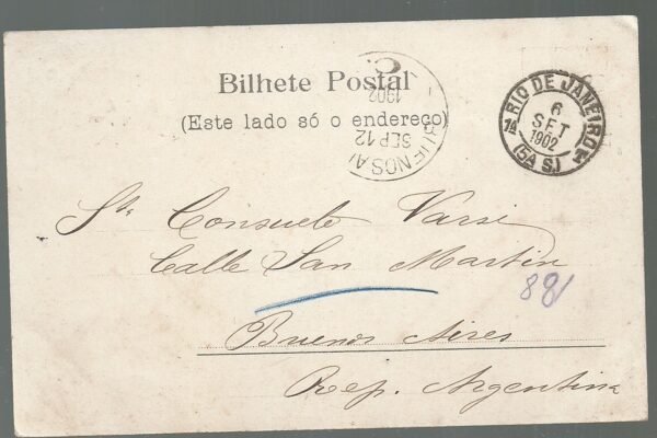 POSTAL BRASIL LEMBRANCA DE SAO PAULO RUA JOAO ALFREDO 1902 - Imagen 2