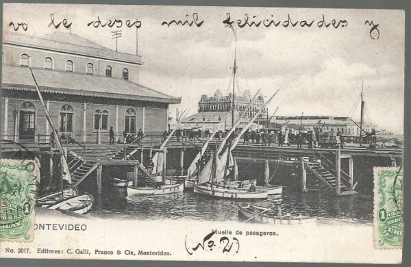 POSTAL MONTEVIDEO MUELLE DE PASAJEROS 1904