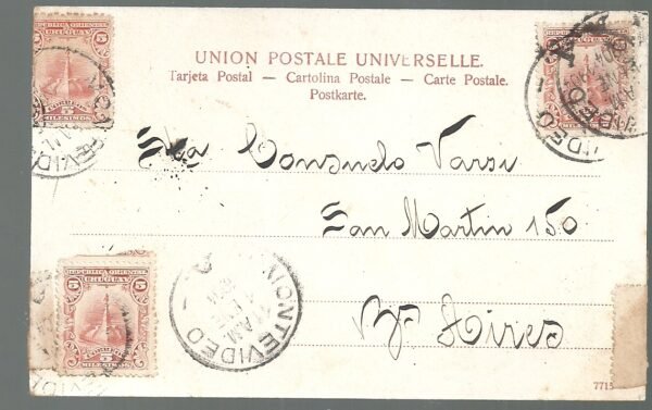 POSTAL MONTEVIDEO MUELLE DE PASAJEROS 1904 - Imagen 2