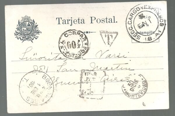 POSTAL MONTEVIDEO PLAZA ZABALA 1901 - Image 2