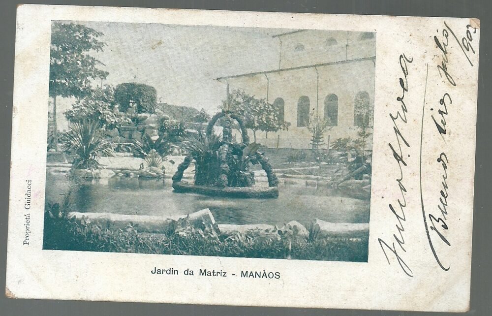POSTAL BRASIL MANAOS JARDIN DE MATRIZ 1893