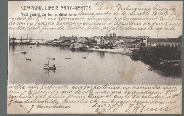 POSTAL URUGUAY FRAY VENTOS COMPAÑIA LIEBIG VISTA GRAL DEL ESTABLECIMIENTO