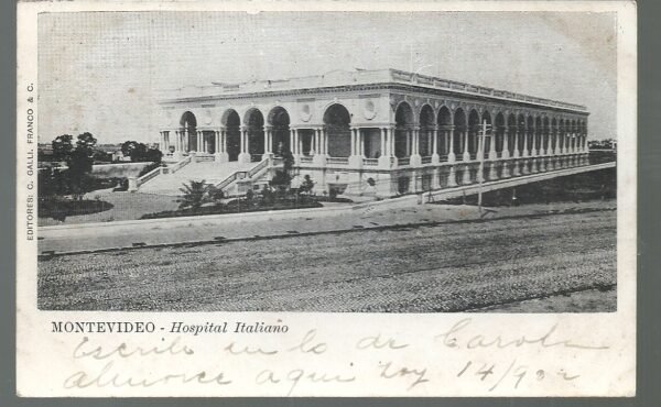 POSTAL MONTEVIDEO HOSPITAL ITALIANO 1902