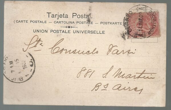 POSTAL MONTEVIDEO HOSPITAL ITALIANO 1902 - Imagen 2