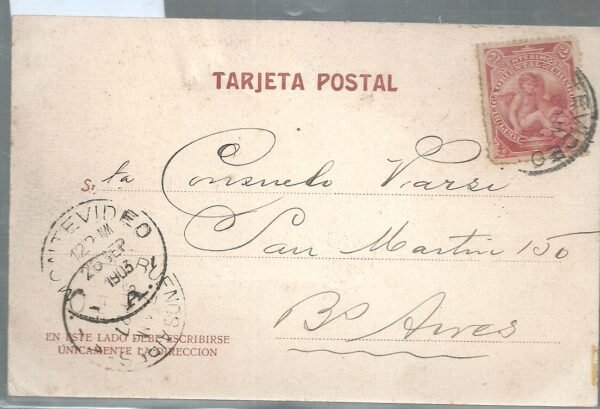 POSTAL MONTEVIDEO ENTRADA A LA CALLE 18 AÑO 1903 - Imagen 2