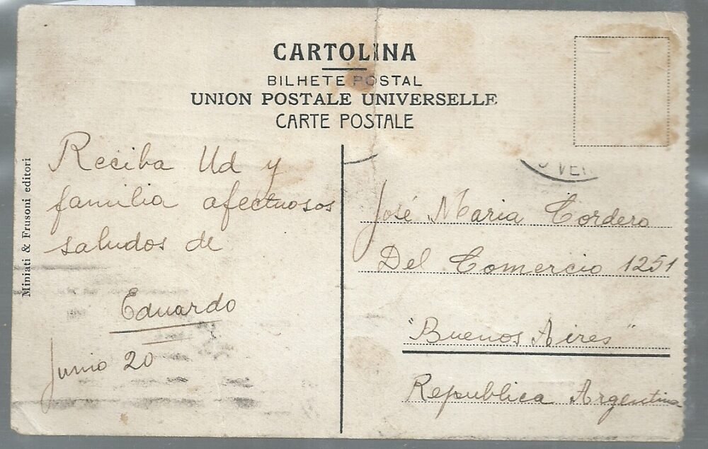 POSTAL LARGO DE PRACINHA- ST VICENTE CABO VERDE 1931 - Imagen 2