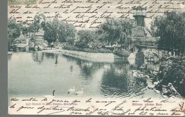 POSTAL LAGO SARANDI DE VILLA DOLORES MONTEVIDEO 1902