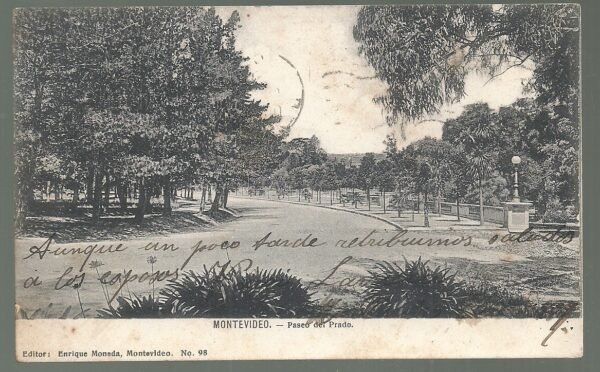 POSTAL MONTEVIDEO PASEO DEL PRADO 1907