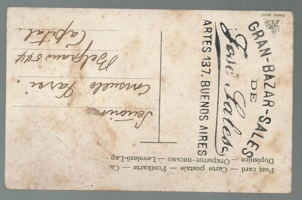 POSTAL MUJER CON DISFRAZ PUBLICIDAD GRAN BAZAR SALES - Imagen 2