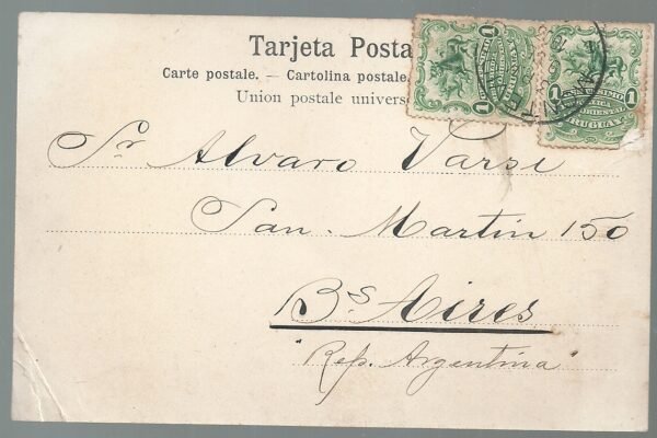 POSTAL MONTEVIDEO EN LA BAHIA 1903 - Imagen 2