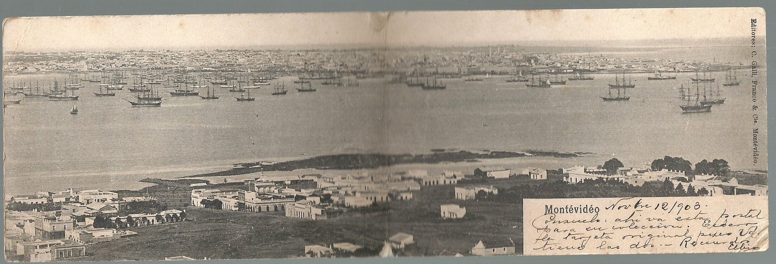 POSTAL MONTEVIDEO VISTA 1903 COSTA