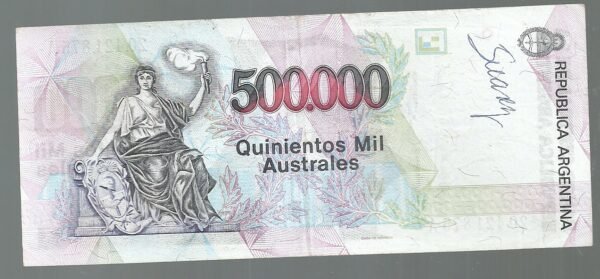 ARGENTINA 500000 AUSTRALES  BOT 2899 VF- - Image 2