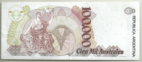 ARGENTINA 100000 AUSTRALES  BOT 2895 VF+ - Imagen 2