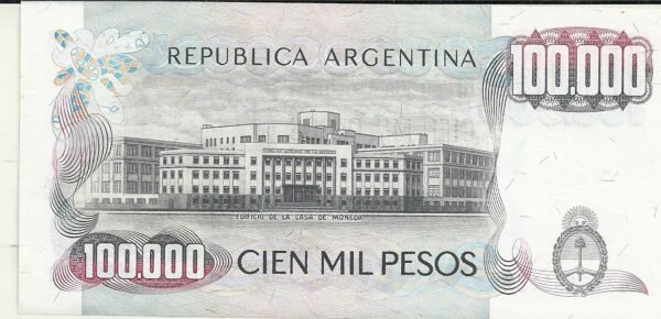 ARGENTINA 100000 PESO LEY  BOT 2504a UNC - Image 2