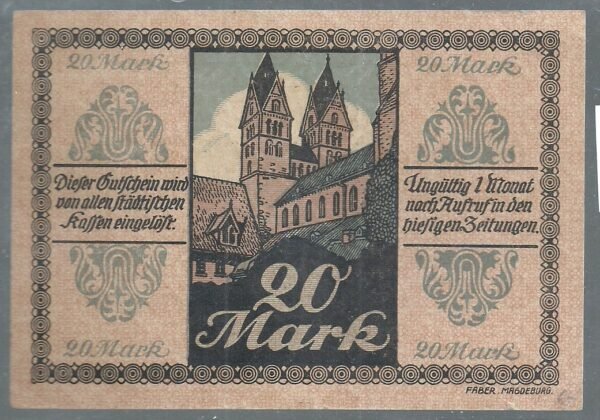 ALEMANIA GROSSNOTGELD HALBERSTADT 20 MARK 1918 - Imagen 2