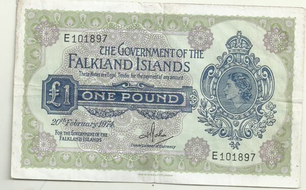 ARGENTINA MALVINAS ONE POUND 1974