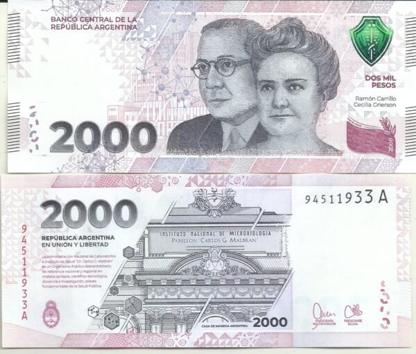 ARGENTINA 2000 PESOS NUEVO 2023 UNC