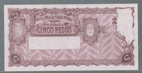 ARGENTINA 5 PESOS CAJA CONVERSION BOT 1584 XF+ - Imagen 2