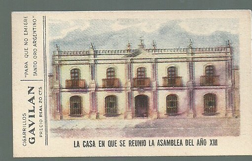 FIGURITA CIGARRILLOS GAVILAN LA CASA DE TUCUMAN