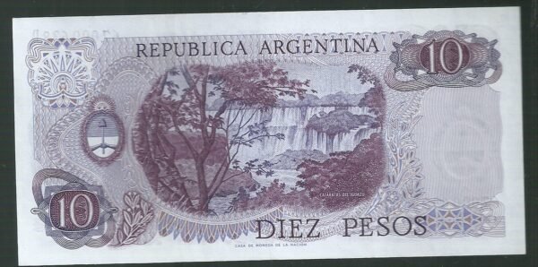 ARGENTINA 10 PESOS LEY  BOT 2356 XF++ - Image 2