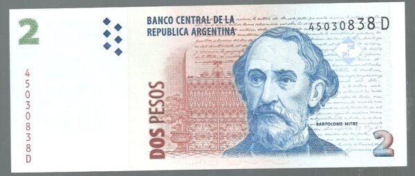 ARGENTINA CONVERTIBLE CURSO LEGAL 2 PESOS BOT 3212 UNC