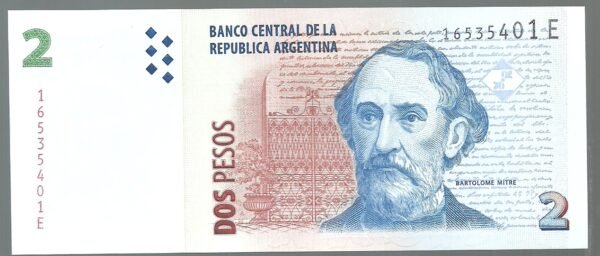 ARGENTINA CONVERTIBLE CURSO LEGAL 2 PESOS BOT 3216 UNC