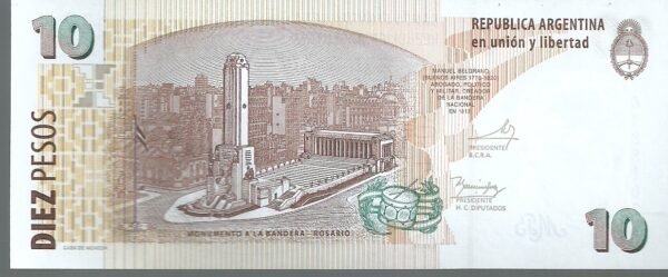 ARGENTINA CONVERTIBLE CURSO LEGAL 10 PESOS BOT 3441 UNC - Imagen 2