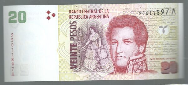 ARGENTINA CONVERTIBLE CURSO LEGAL 20 PESOS BOT 3507 UNC