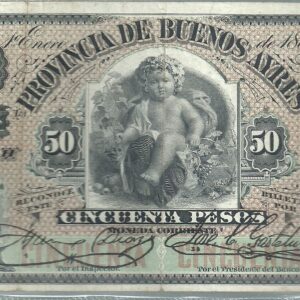 ARGENTINA 50 PESOS BUENOS AIRES 1877-83 BA 137