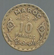 MARRUECOS 10 FRANCS 1371 Y 49