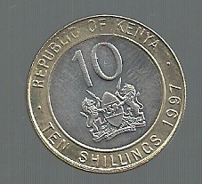 KENIA 10 SHILLINGS 1997 KM 27