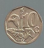 SUD AFRICA 10 CENT 1991 KM 135