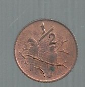 SUD AFRICA 1/2 CENT 1970 KM 81