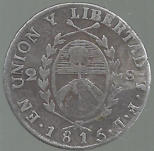 ARGENTINA PATRIA 2 SOLES 1815 CJ12.1.2