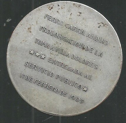 FERRO CARRIL ANDINO PROLONGACION DE LA TOMA A VILLA DOLORES 1905 - Imagen 2