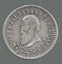 BOLIVIA 1/10 BOLIVIANO 1868