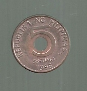 FILIPINAS 5 CENT 1995 KM 268