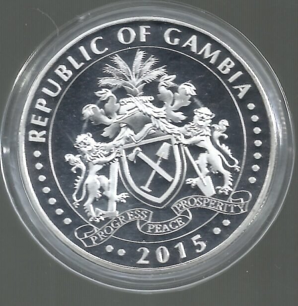 GAMBIA NATURAL TREASURE 1000 DALASIS 2015 PROOF - Image 2